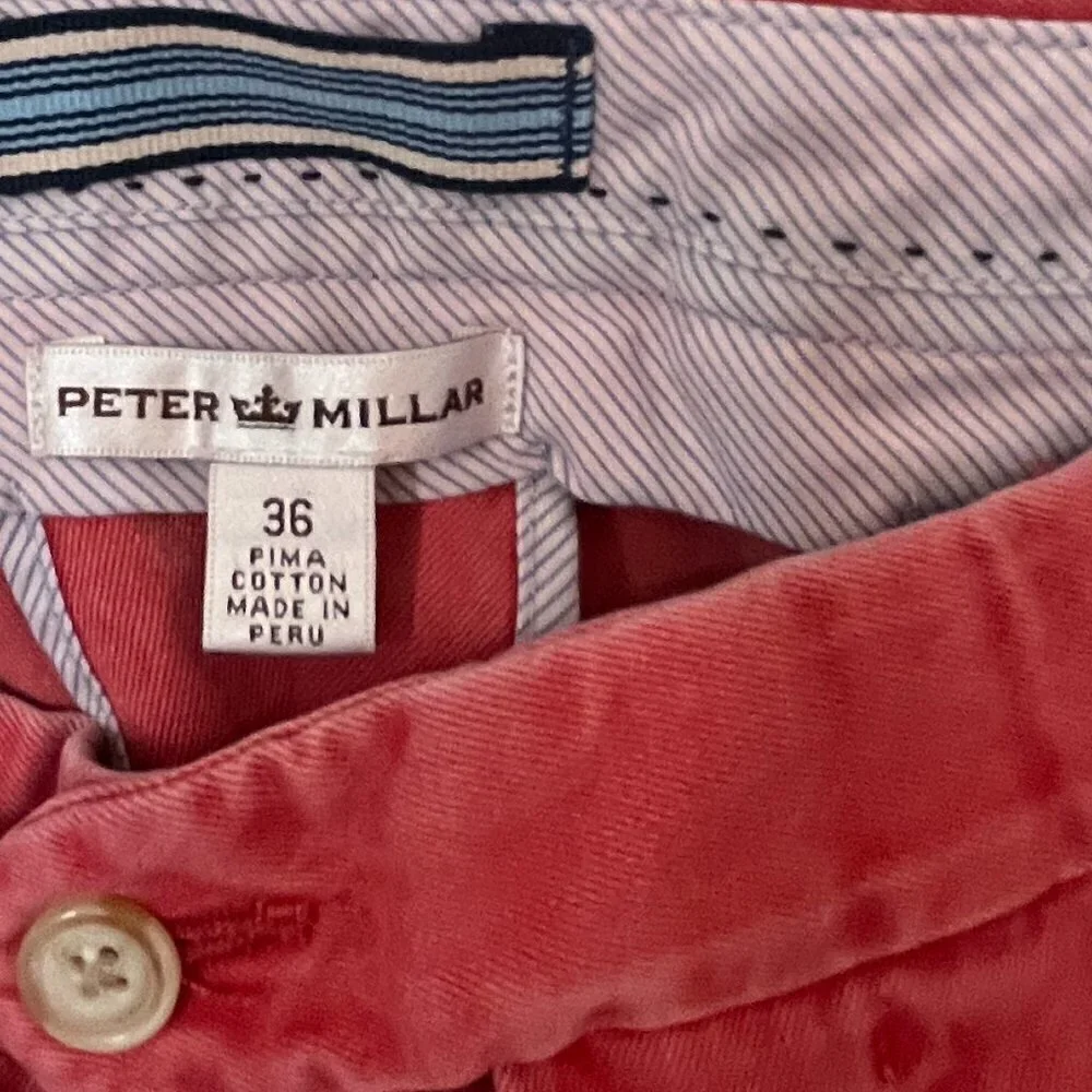 Peter Millar shorts coral 36 men 9 inch inseam